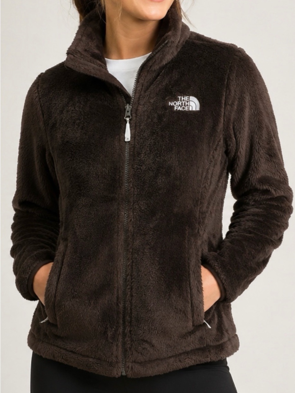 The North Face Osito Fleece Jacket Women’s Medium Brown AAHY F13 High-Pile